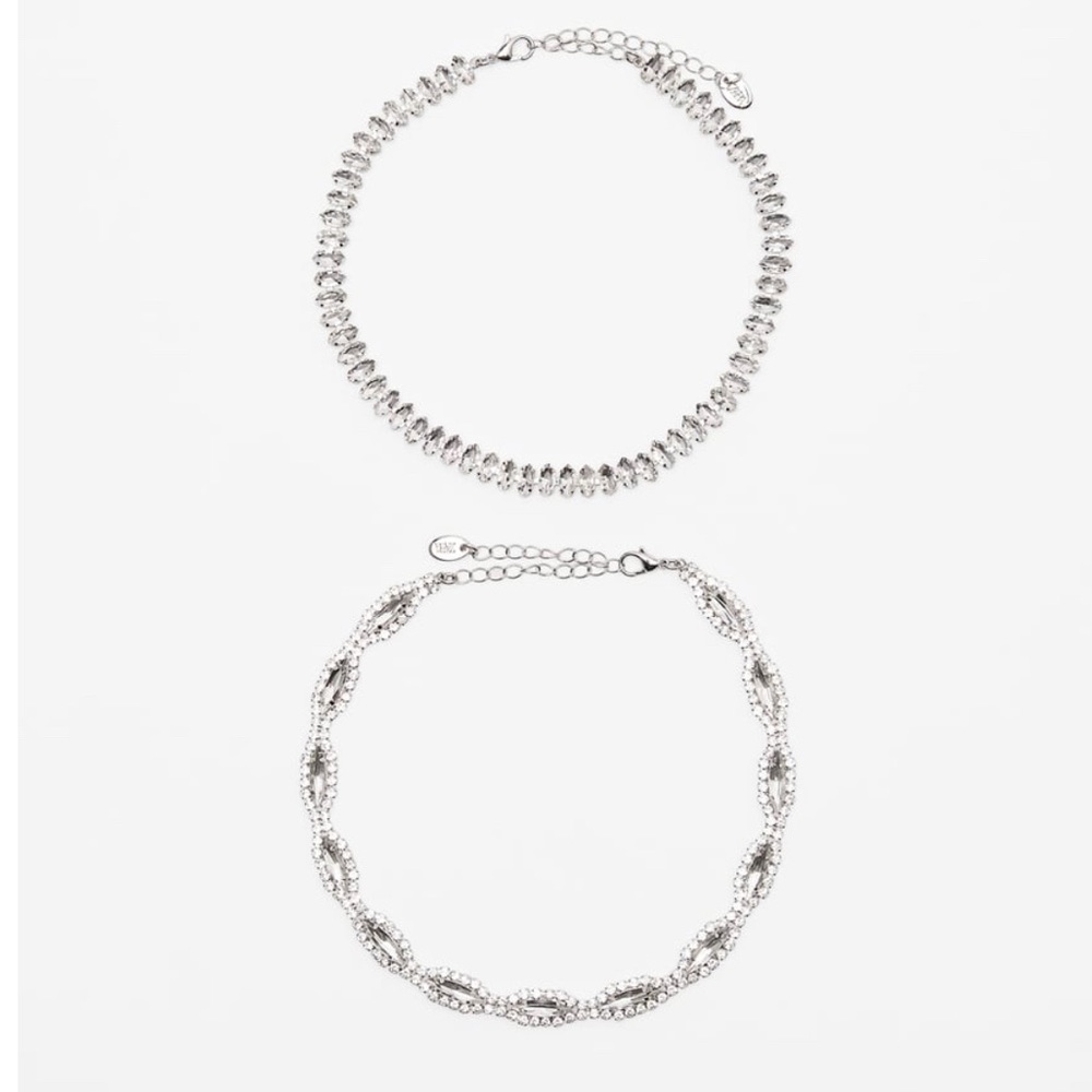 NWT ZARA PACK OF BEJEWELED CHOKERS